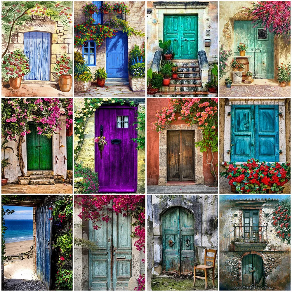 

EverShine DIY Door Diamond Mosaic Landscape Picture Rhinestones Diamond Painting Cross Stitch Set Embroidery Art Decor For Home