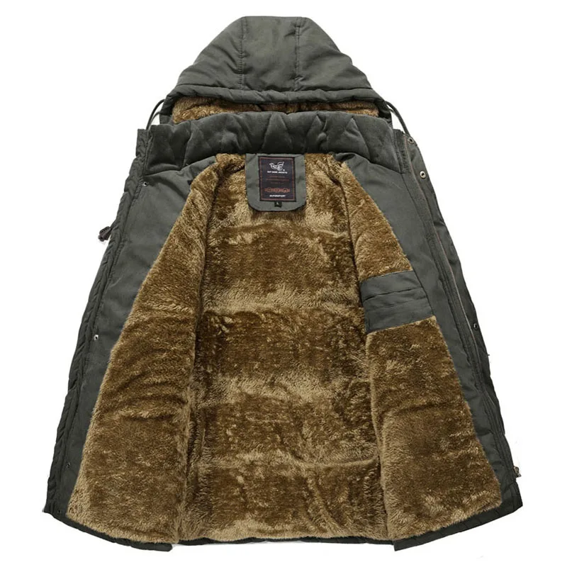 Парка мужская зимняя размеры 5XL 6XL 7XL 8XL утепленная с хлопковой подкладкой меховая