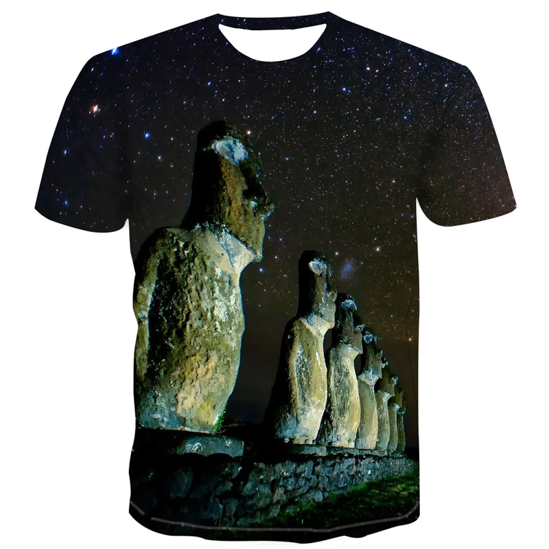 Модная футболка с 3D принтом летние мужские топы короткими рукавами Повседневная