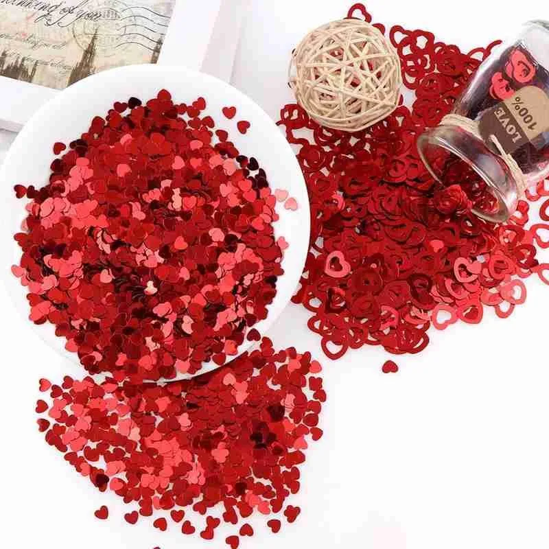 

Heart Paillettes Glitter Pvc Lose Sequins Beautiful Glitter Decoration Table Atmosphere Party For Romantic Wedding T5U7