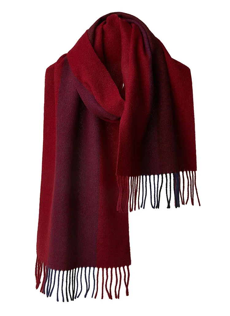 

2021 new pure wool men's Stripe Scarf from Inner Mongolia fashion British business scarf simple couple warm scarf tassel scarf