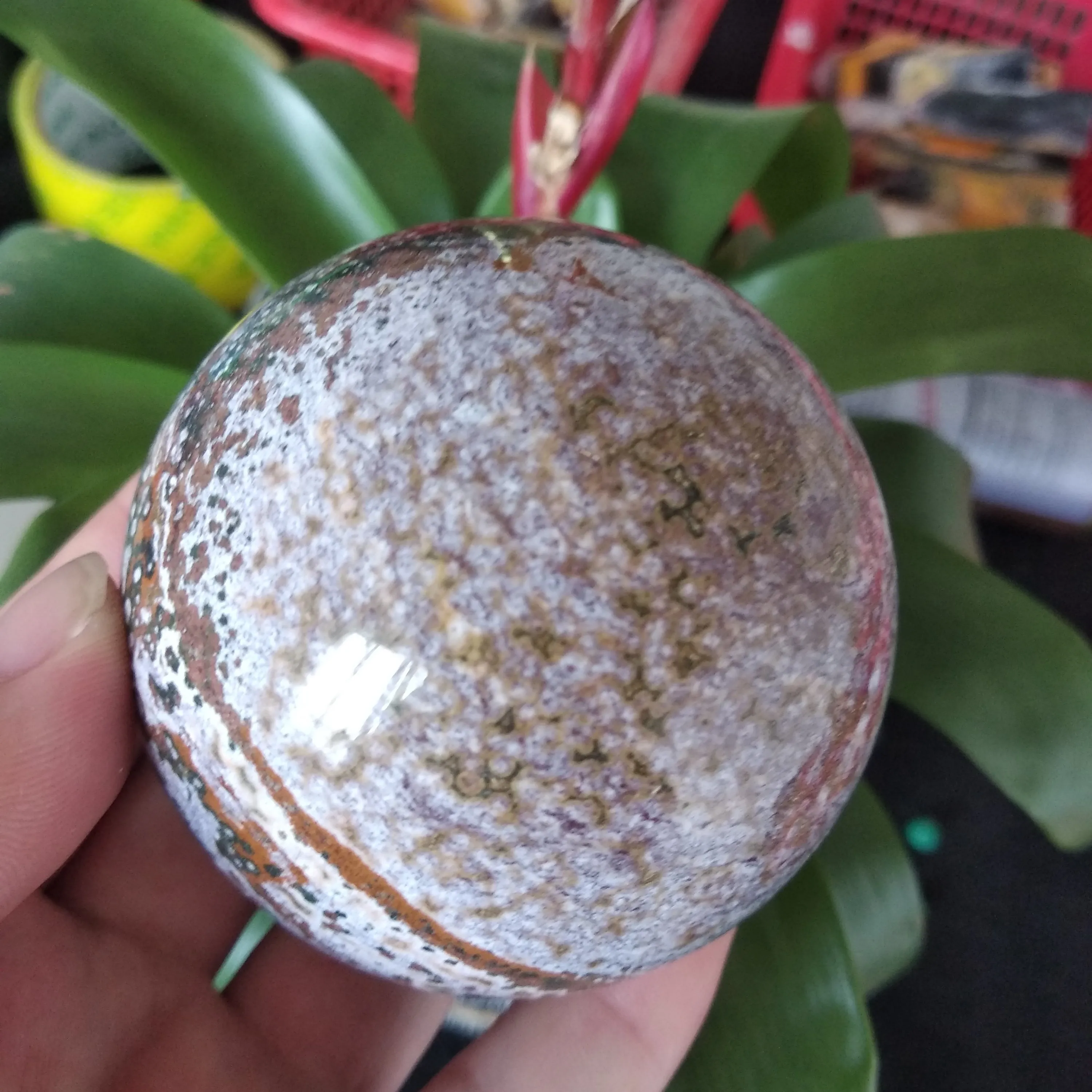 Натуральная Океаническая яшма Сфера кварцевый хрустальный шар Исцеление | Дом и