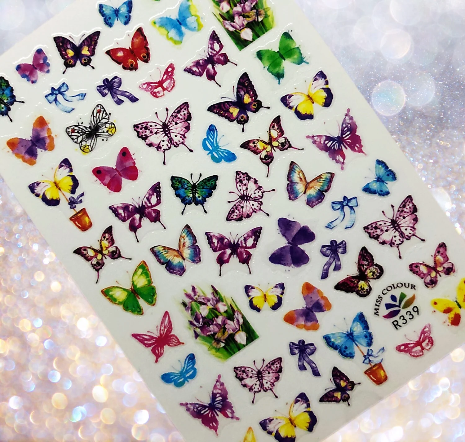 

1 sheet nail sticker Butterfly Design Nails Manicure Back Glue Decal Decorations Nail Sticker For Nails Tips Beauty HL100-107