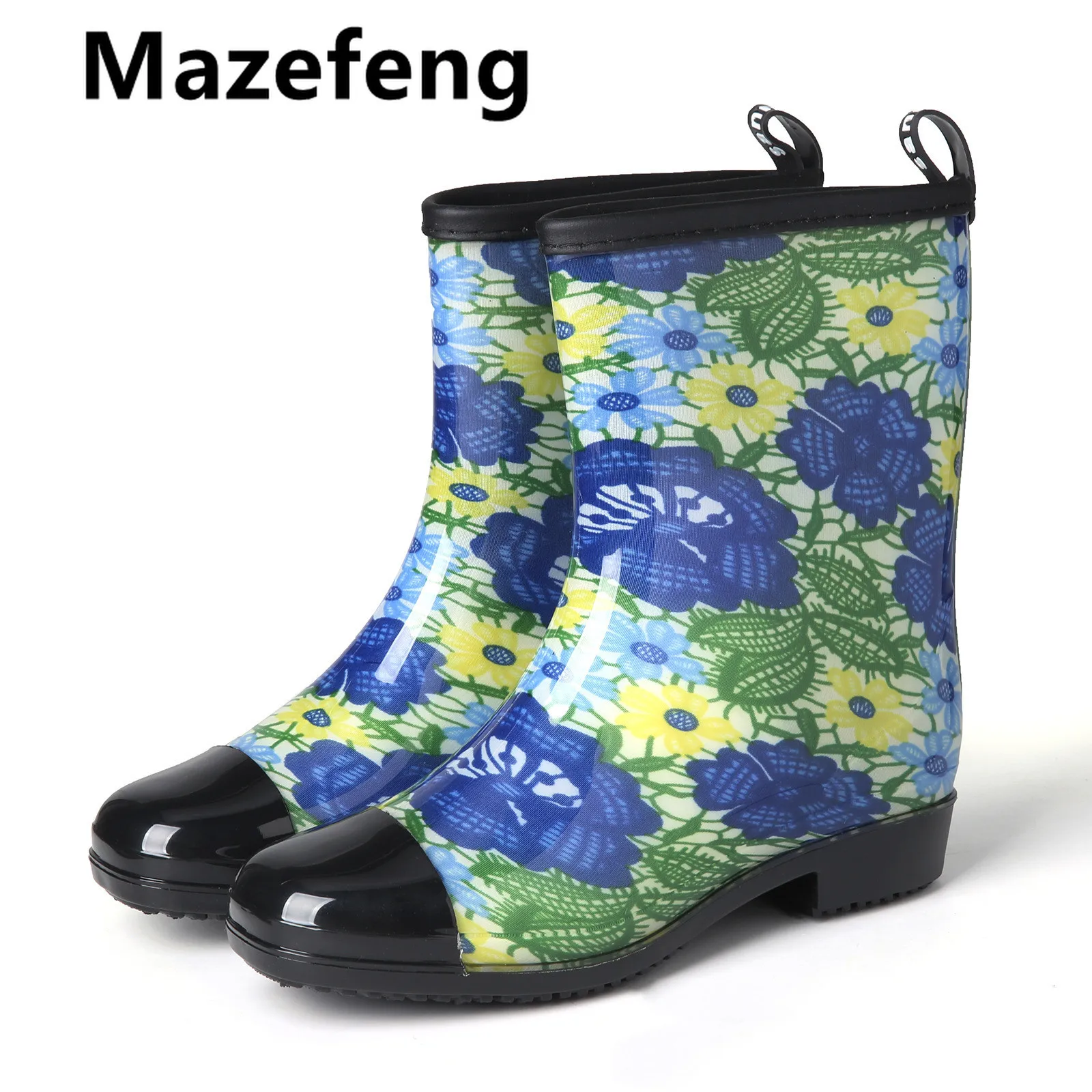 Брендовые дождевые сапоги Mazefeng женские водонепроницаемые ботильоны Женская