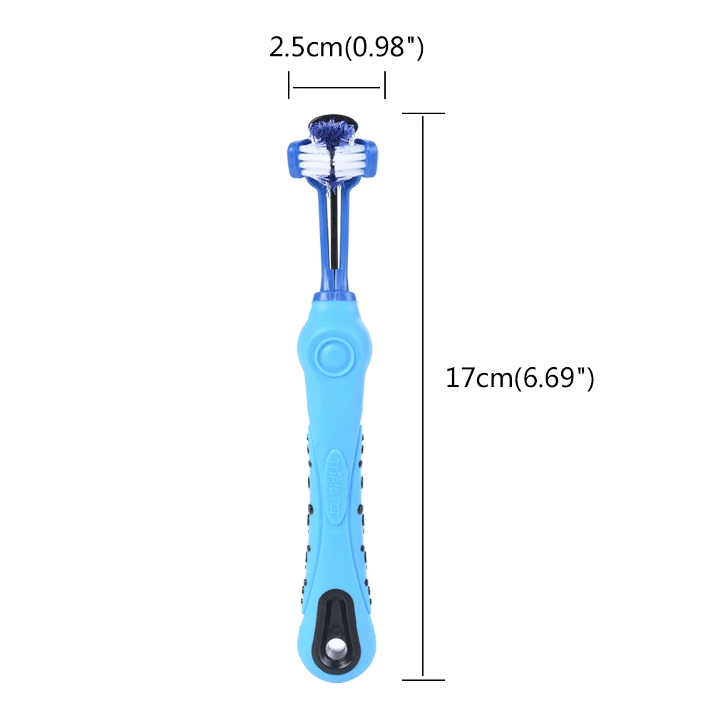 Hoomall Pet Toothbrush Three Sided Teddy Dog Brush Addition Bad Breath Tartar Teeth Care Cat Mouth Cleaning Supplies |