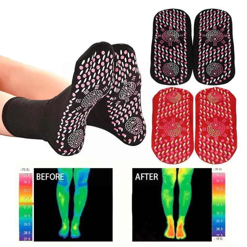 

Tourmaline Magnetic Socks Self Heating Therapy Magnetic Care Foot Socks Therapy Magnetic Socks Unisex Health Message