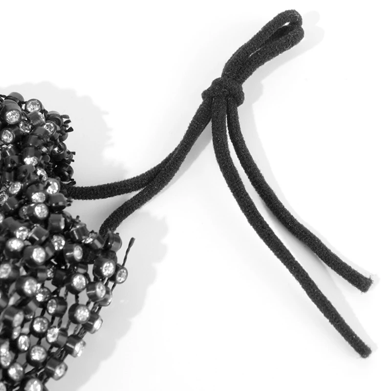 

Shiny Rhinestone Mask Face Decor Color Bling Elastic Fashion Jewelry Masks With Face Bandana Party Halloween Cosplay Bijoux