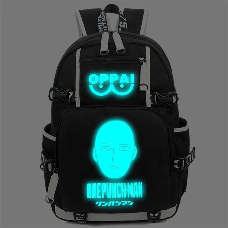

Luminous Student School Shoulder Bag Anime One Punch Man Cosplay Backpack Cartoon Teenage Laptop Travel Bags