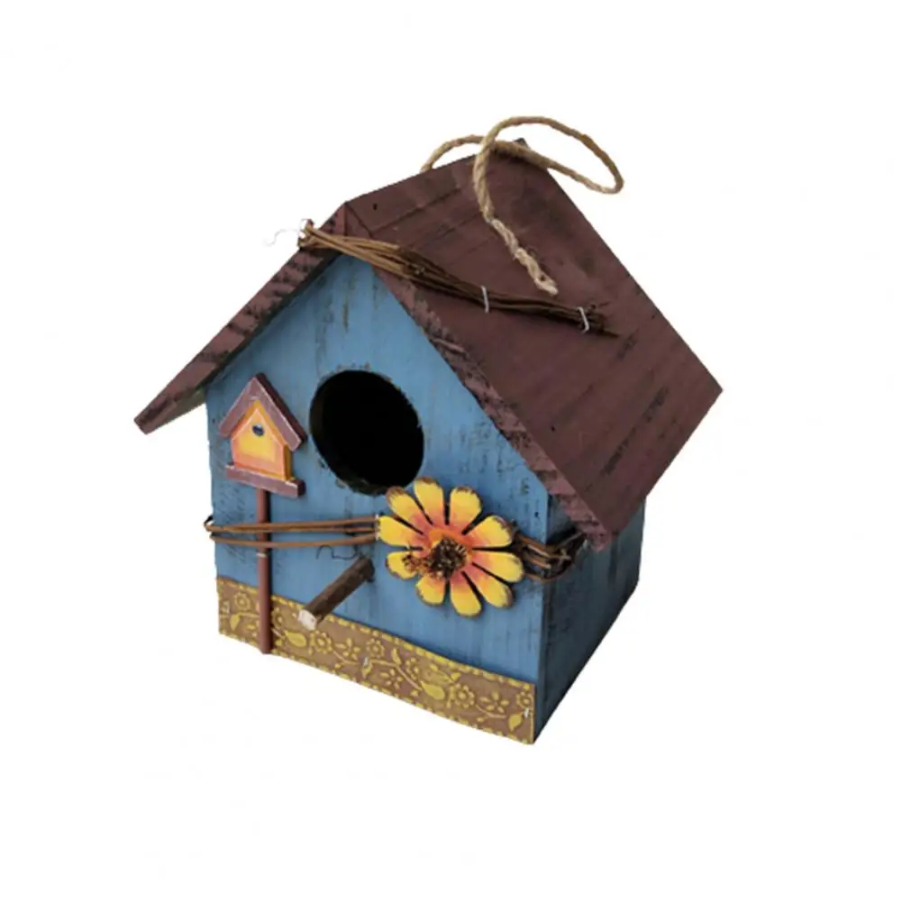 

Bird Nest Eco-friendly Rustic Wood Sturdy Bird House for Park