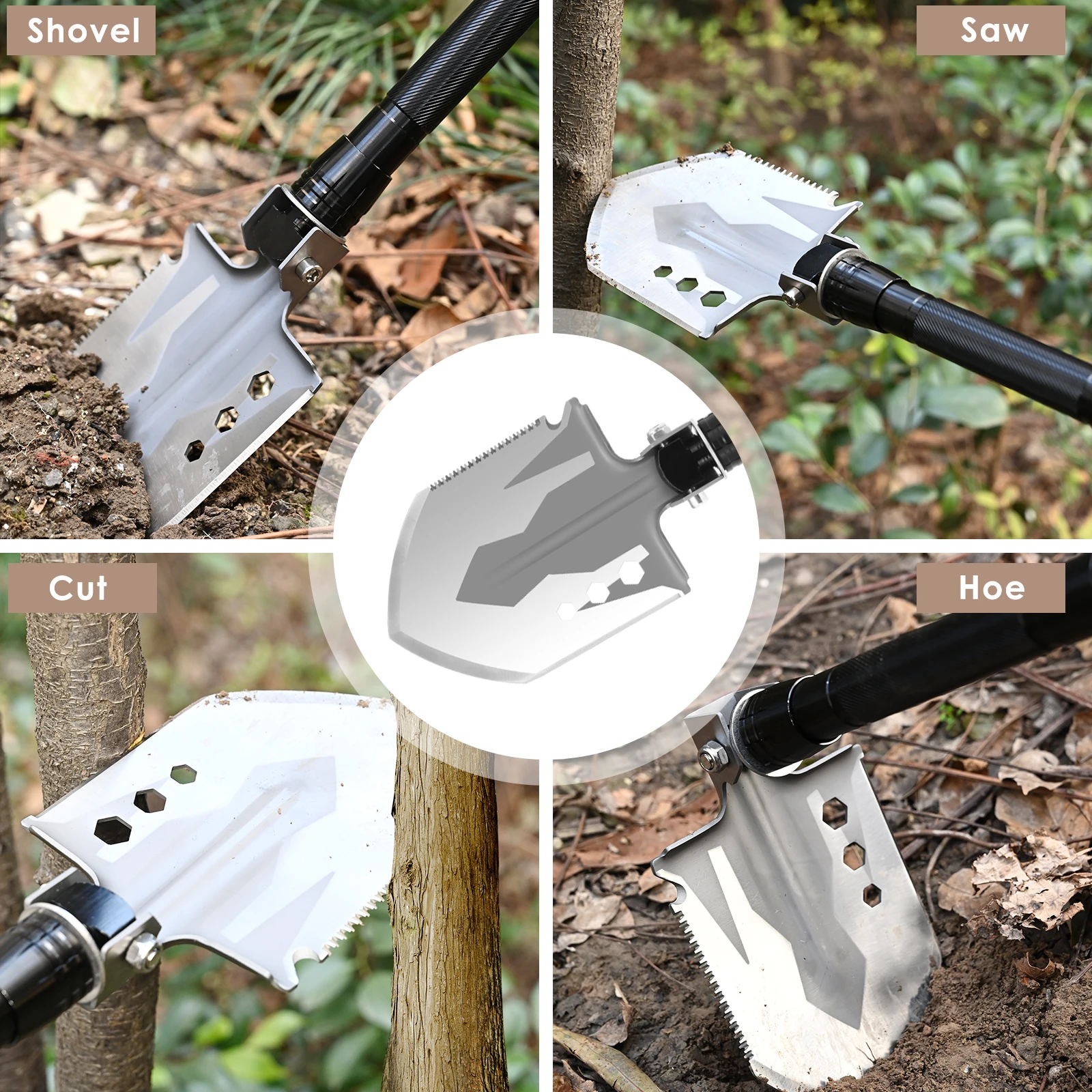 

Multi-function Vehicle Toolbox 18 Kinds Of Tools Spade Suit Outdoor Survival Engineer Spade Multi-function Vehicle Toolbox 1pc