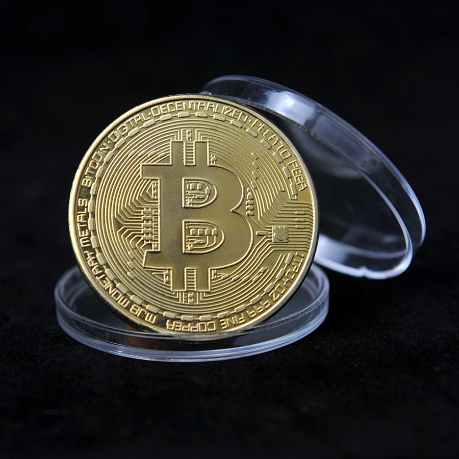 

Gold Plated Bitcoin Coin Art Souvenir Great Gift Collectible Physical Metal Coin Crypto Commemorative Coin