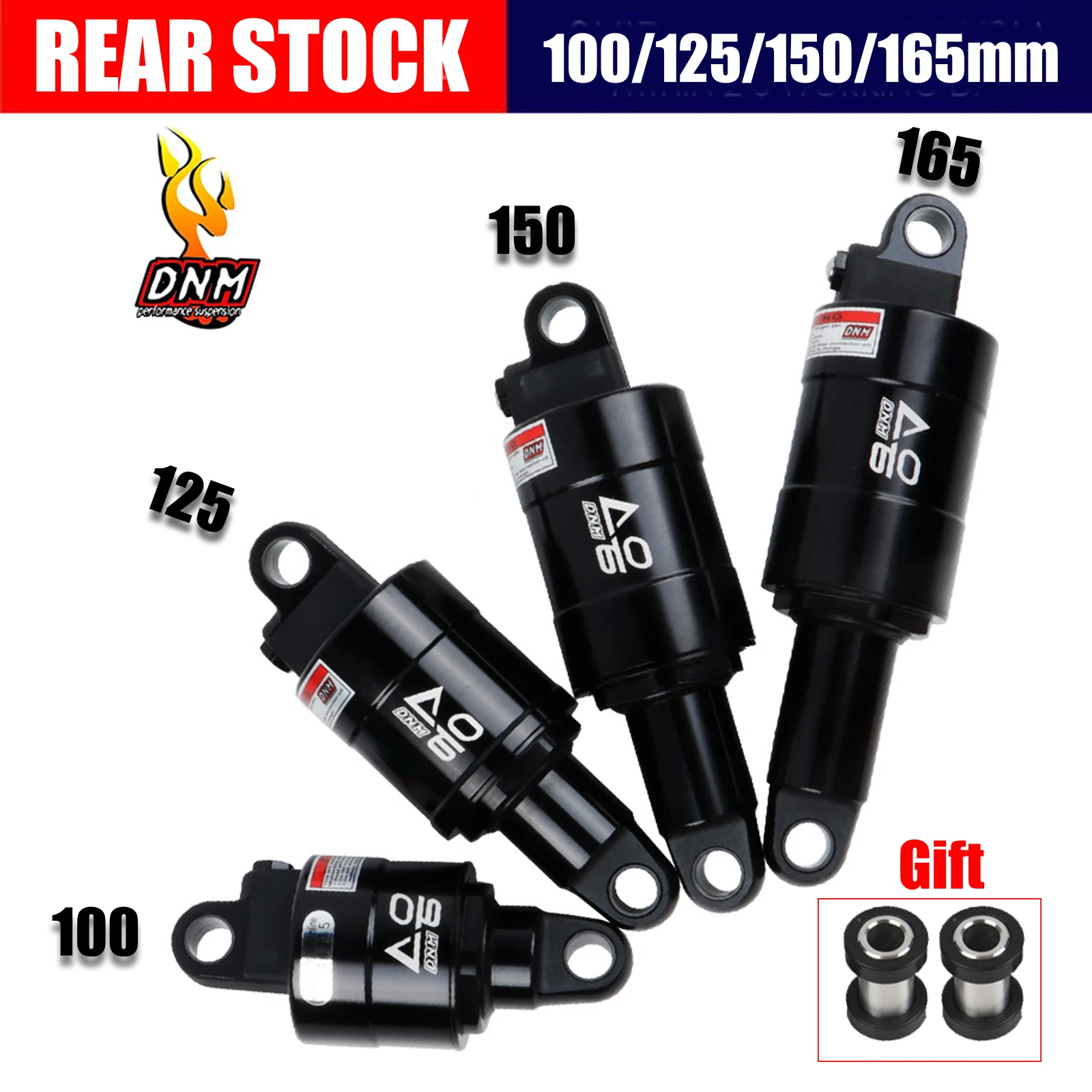 

DNM AO-6 Mountain Bike Air Rear Shock Folding Bike Saddle Shox Bicycle Downhill Shock Suspension Damper 100mm 125mm 150mm 165mm