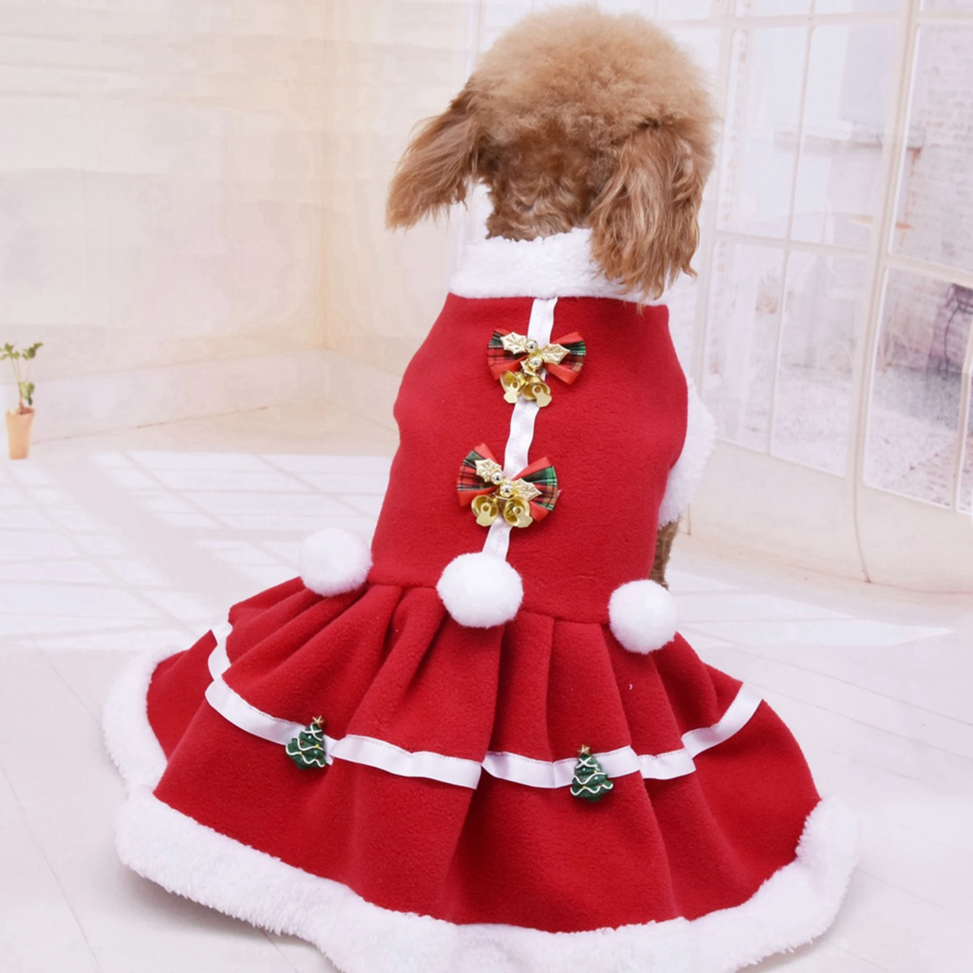 Рождественский Женский костюм с коротким рукавом и воротником из искусственного