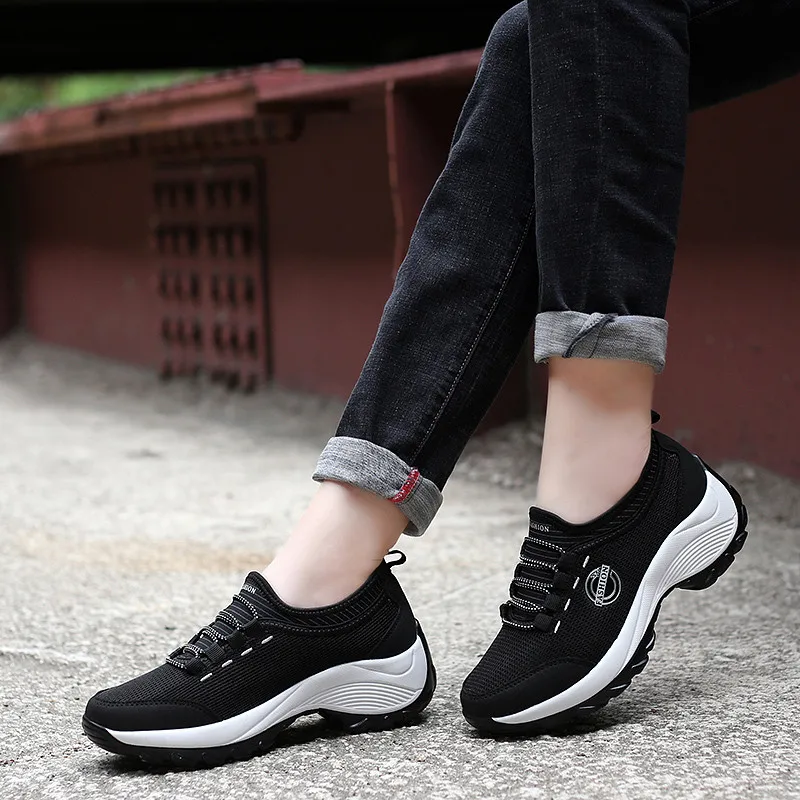PINSEN 2022 Women Flat Platform Sneakers Breathable Mesh Casual Shoes Comfortable Ladies Walking Boat | Обувь