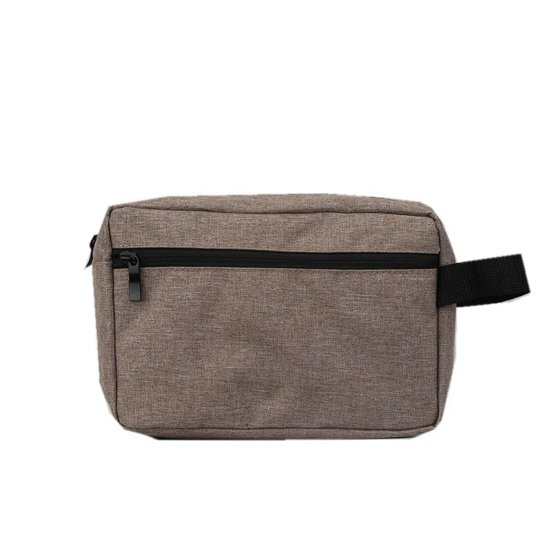 Модная мужская деловая косметичка на молнии двухслойная для макияжа