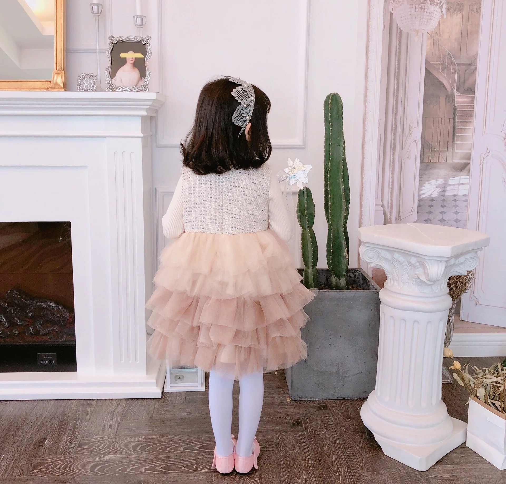 Girls Sequined Layered Dress Vest 2019 Fall/winter New Sweet Pink Toddler Girl Princess Christmas Tutu | Детская одежда и обувь