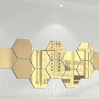 Зеркальные наклейки 3D, шестигранная Зеркальная Наклейка, Хрустальная настенная бумага, настенная наклейка, украшение для гостиной и ванной комнаты, искусство сделай сам, Настенный декор