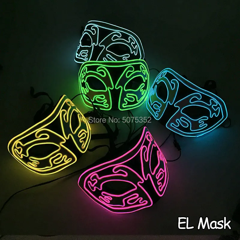 Мягкая светящаяся маска из ЭВА Танцевальная Маска на пол лица для диджея