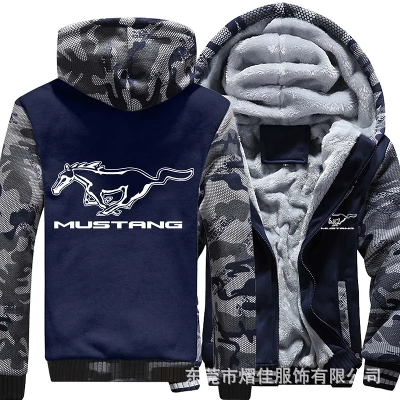 

LOGO MUSTANG Winter Jacket Men's Cotton Warm Hoodies Casual sweatshirt Male Thicken coats Sweatshirt top Hoodie size M~6XL