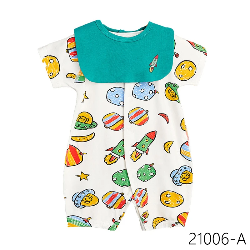 Недорогой хлопковый Детский комбинезон с нагрудником детская одежда коротким