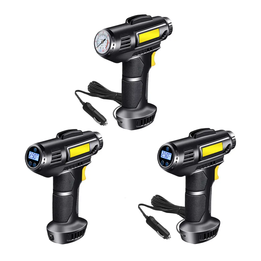 

Портативный воздушный насос 12 В, перезаряжаемый, с точностью надувания, датчик давления, аварийный светодиодный фонарик, мини для мотоцикла...