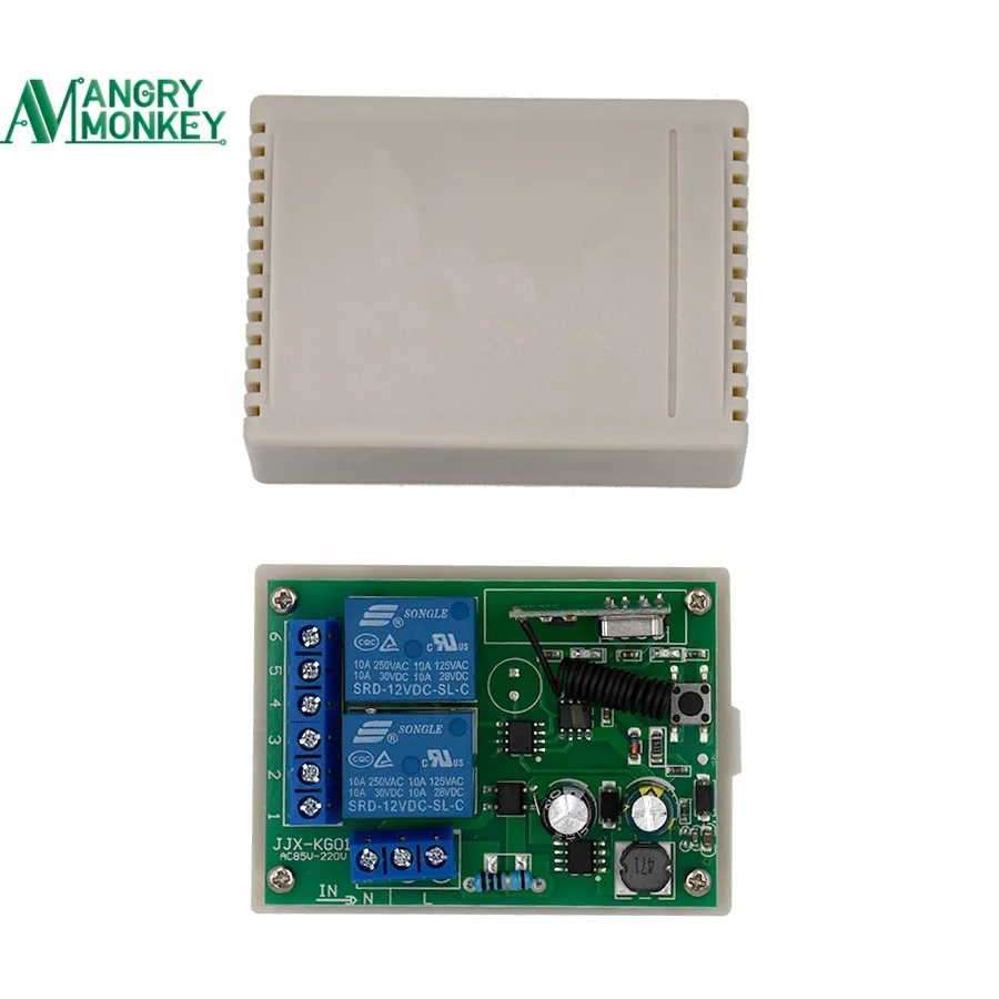 433 МГц 220 В 2 канальный беспроводной пульт дистанционного управления