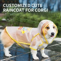 corgi raincoat pet clothes dog raincoat waterproof clothes for pet dogs dog waterproof sweater small dog umbrella