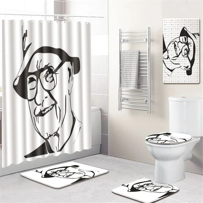 

Bath Mat Bathroom Curtain Set Bathroom Non-Slip Mat Shower Mat Toilet Cover Mat Bathtub Mat bamboo bath mat toilet mat set