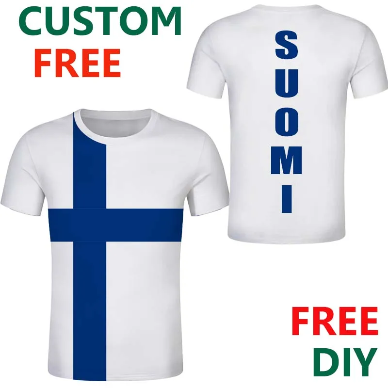 Финская футболка на заказ футболки SUOMEN с флагом эмблемой SUOMI финским голубым