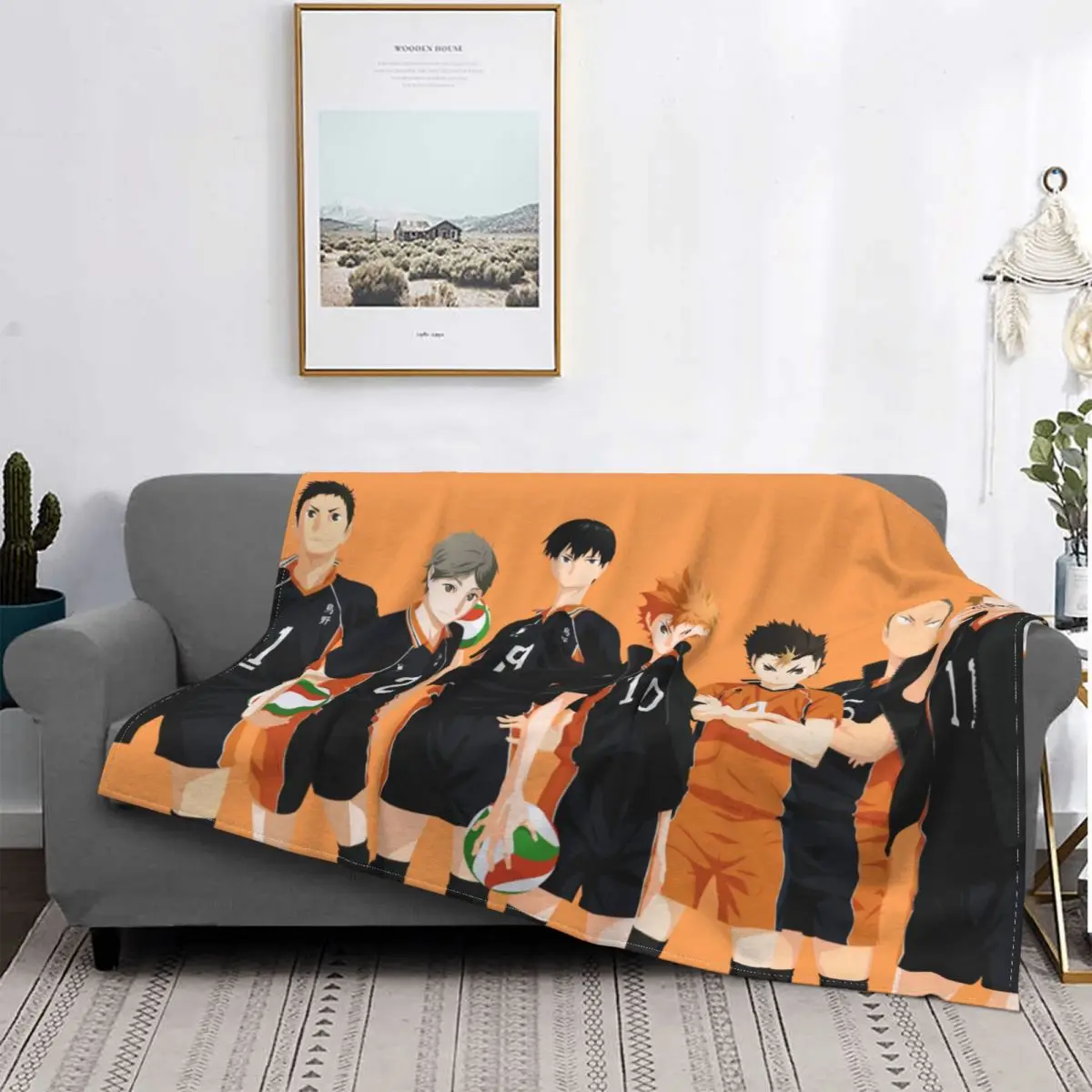 

Haikyuu-Manta de cómics deportivos Shoyo Hinata, franela, primavera, отоние, друзья, ropa de cama caplida para Winter