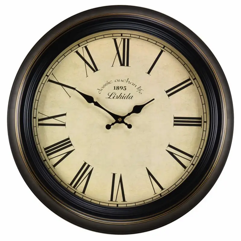 

Большие настенные часы в ретро стиле, металлические тихие настенные часы в американском стиле, для украшения гостиной, идеи для подарка