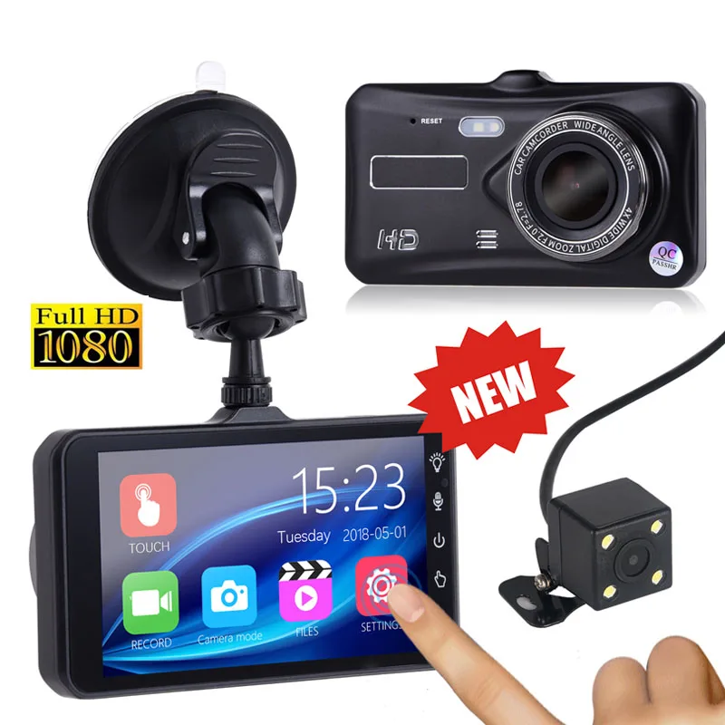 

4 Inch Touch Screen Recorder 1080P HD Night Vision Car DVR Night Vision G Sensor Register Loop Recording Digital Video Recorder
