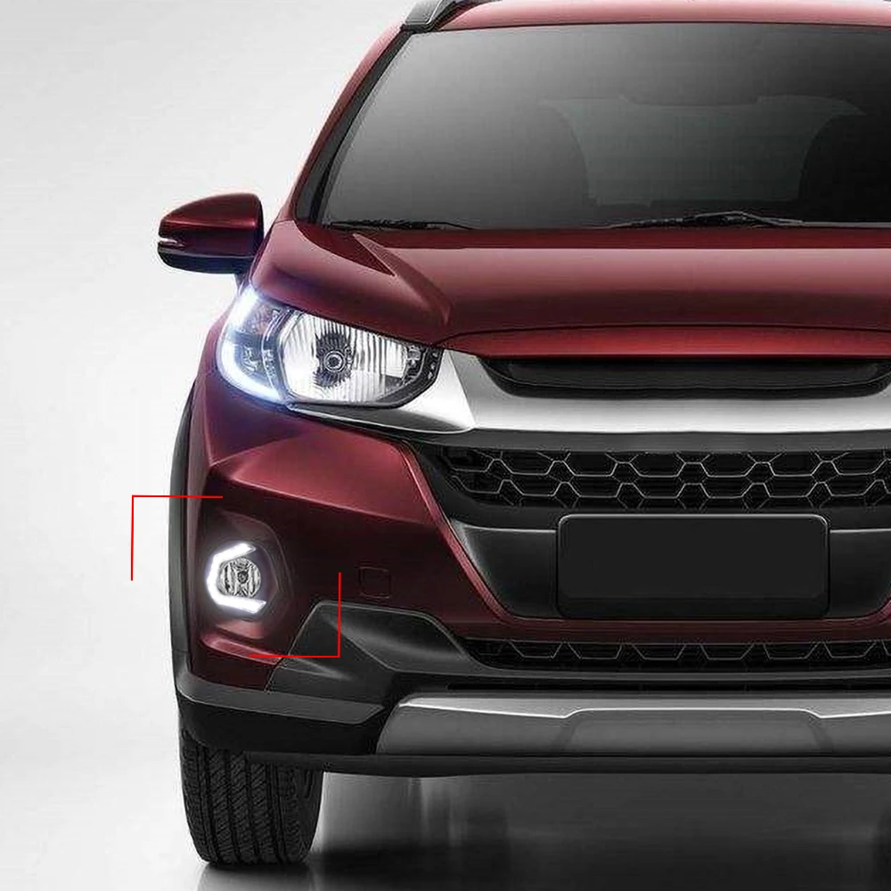 Автомобильные мигающие огни 1 пара ДХО для Honda WRV 2017 2018 дневные ходовые с желтым
