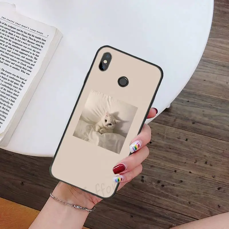 

Pink Aesthetic cute cat Phone Case For Xiaomi Redmi 7 9t 9se k20 mi8 max3 lite 9 note 8 9s 10 pro Soft Silicone Shell Cover