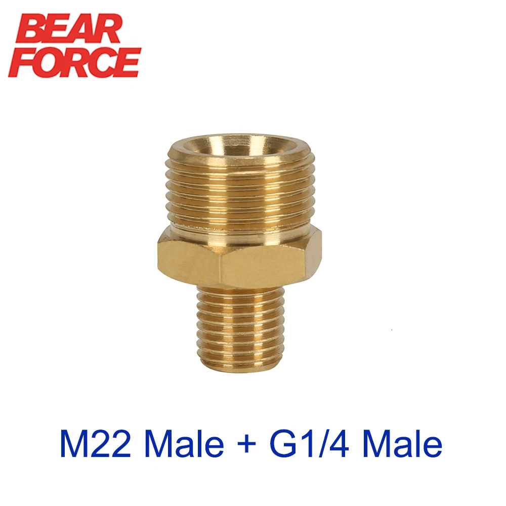 

Латунный адаптер для мойки высокого давления M22 + G1/4 ", насадка для снежной пены, соединитель M22 для мойки высокого давления Kranzle