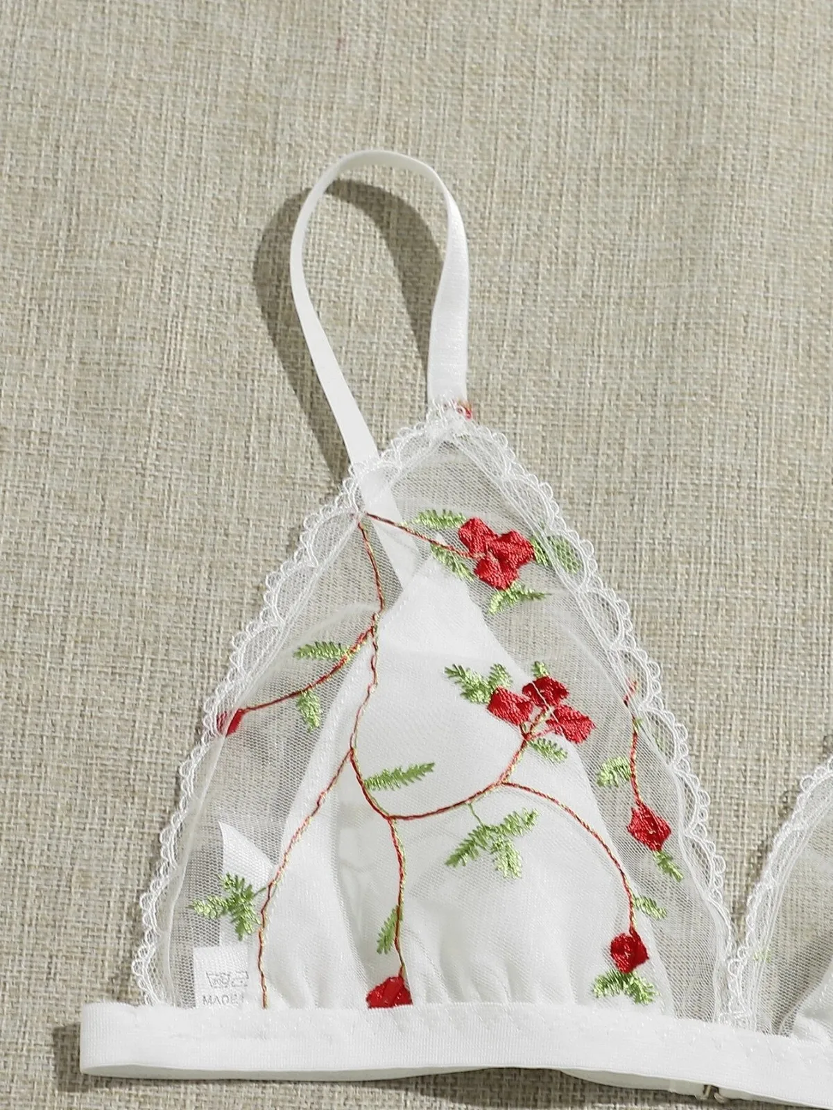 Комплект из 3 предметов кружевные с вышивкой в виде цветов комплект