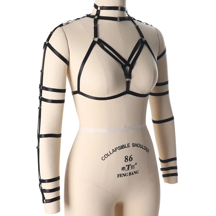 Бюстгальтер на бретелях готический эластичная регулировка фестивальный Рейв