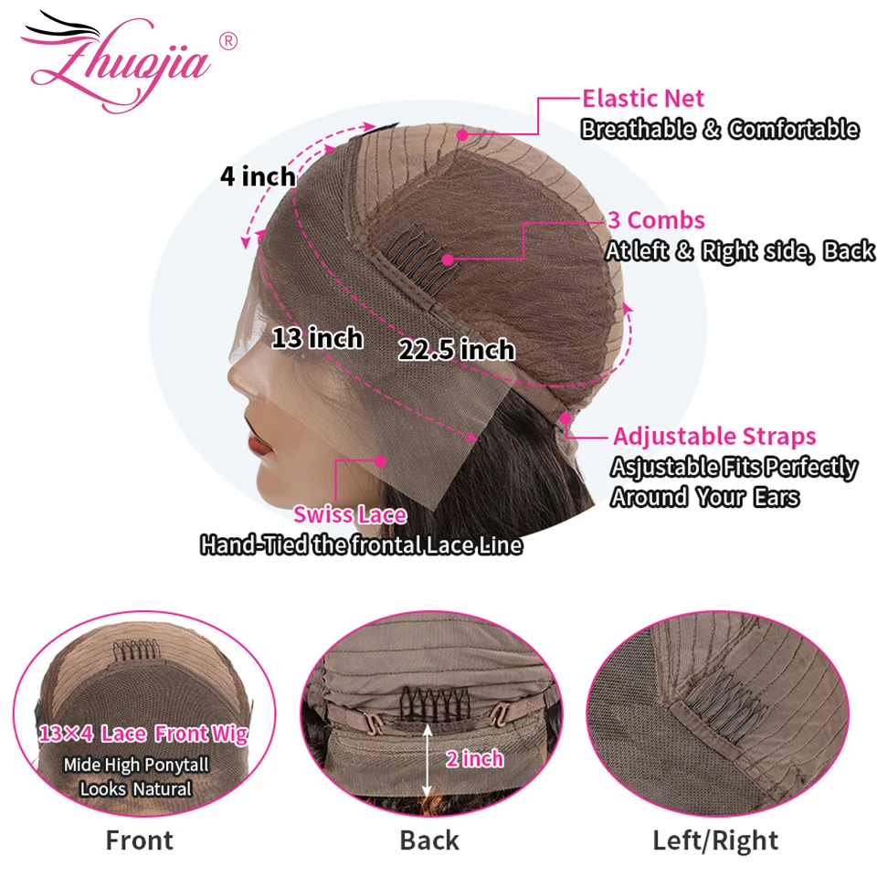 

4# Brown Body Wave Lace Front Wig Transparent 13x4 Lace Frontal Wig Human Hair Wigs For Women Pre Plucked 99J Brazilian Hair Wig