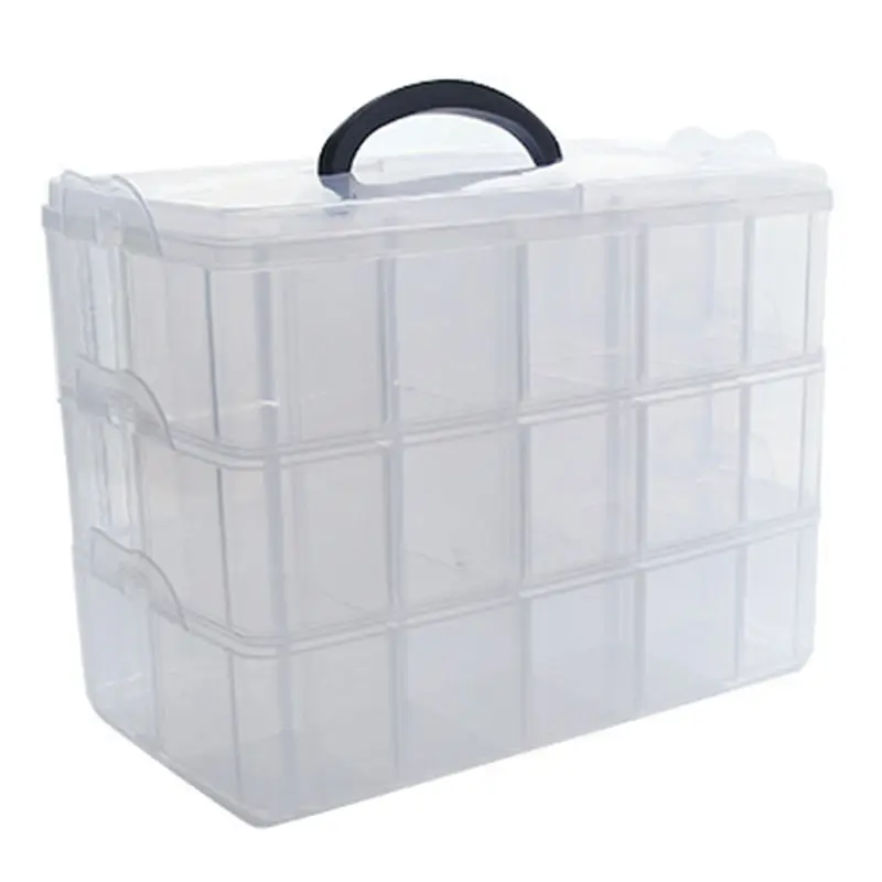 

Clear Storage Box Stationery Organizer Cosmetics Tape Art Supplies Case Holder M5TB