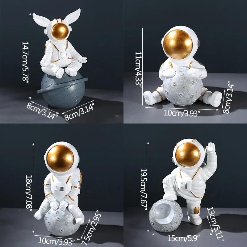 

Home Decoration Astronaut Figurines Resin Spaceman Character Miniature Model Living Room Decoration Ornament Birthday Gifts