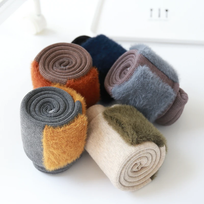 Детские зимние леггинсы теплые махровые плотные милые штаны для маленьких