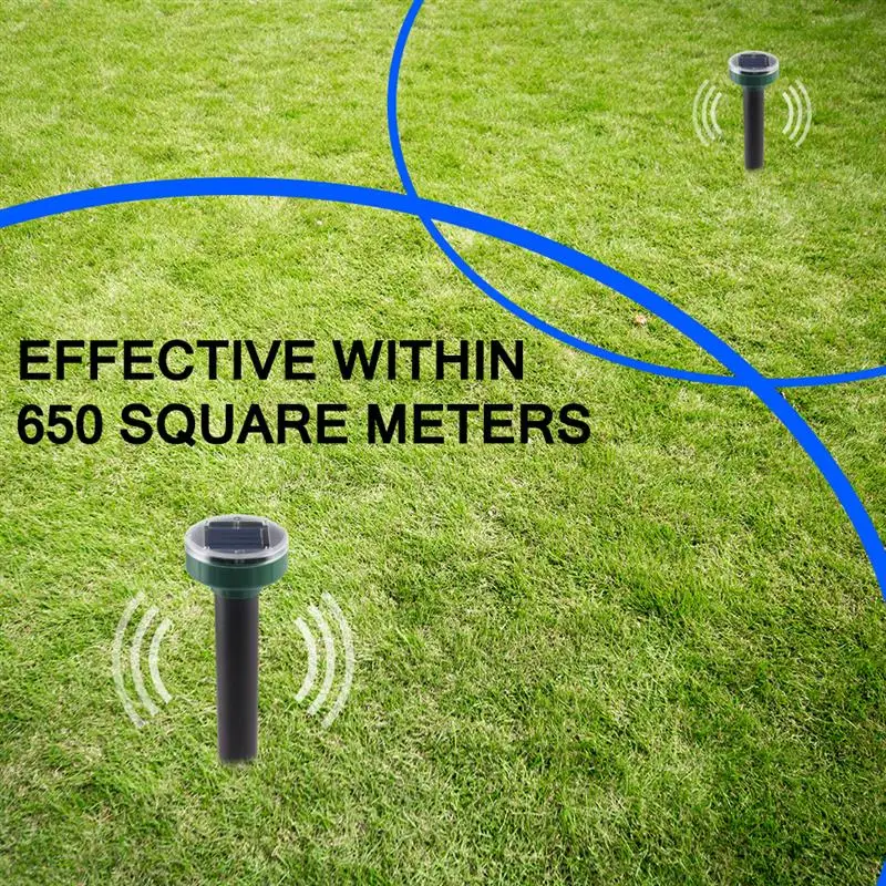 

4pcs Solar Powered Ultrasonic Sonic Mouse Mole Pest Rodent Repeller Repellent Yard LED Light Repeller Outdoor Lamp Yard Garden