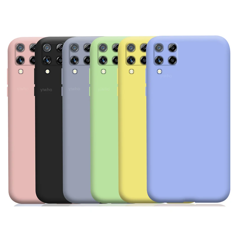 

on For Samsung Galaxy A12 Case Liquid Silicone Shockproof Bumper Soft Back Cover For Samsung A12 Phone Case For Samsung A12 5G