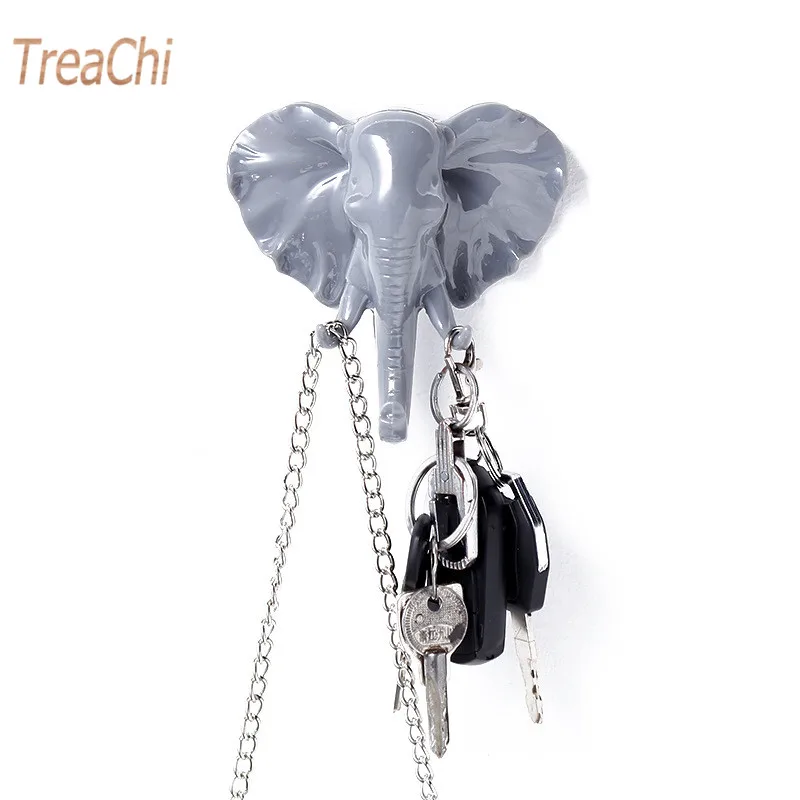 Настенные крючки с изображением головы слона вешалка для дверей ключей одежды
