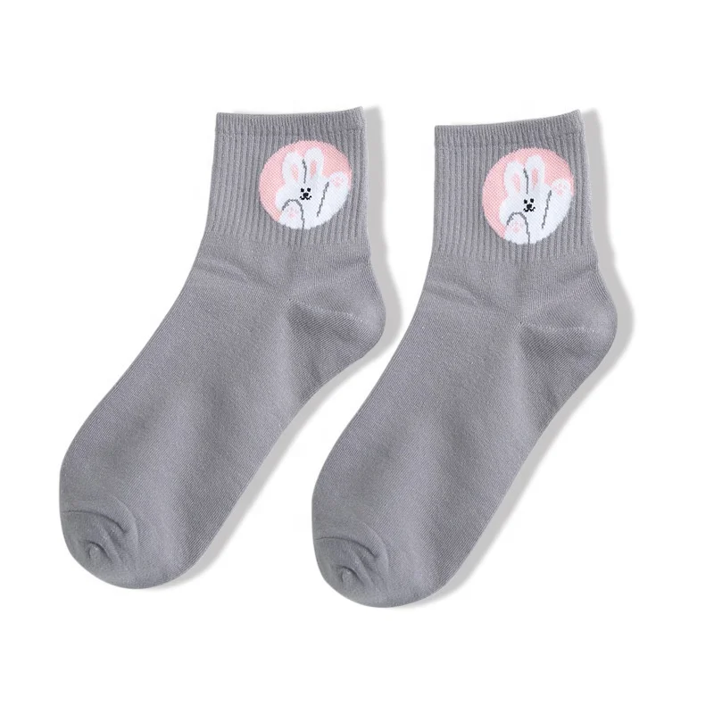 Носки Plusox женские школьные из хлопка Мультяшные короткие носки-лодочки в