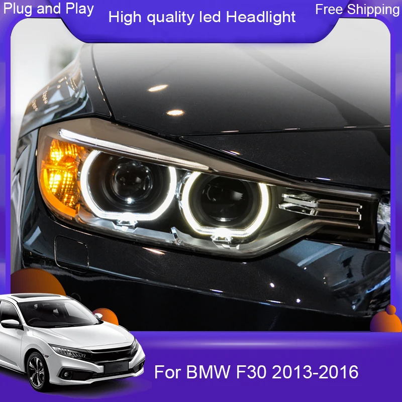 Автостайлинг для BMW 3 серии f30 фары F30 автомобильные Светодиодные ДХО двойной луч H7