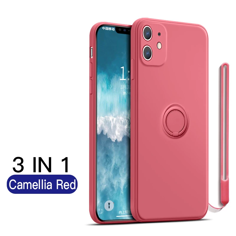 Чехол LOVECOM из жидкого силикона квадратный однотонный мягкий чехол с