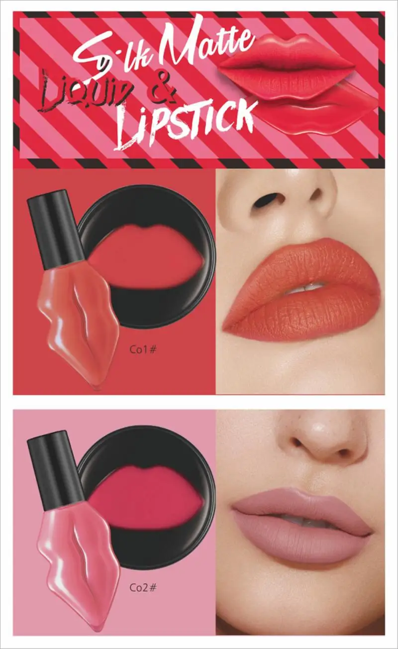 

3 in1 Lips Makeup Kit Matte Lip gloss & Lipstick & Brush Long-lasting Waterproof Lip Tint Makeup Women Beauty Cosmetics TSLM1