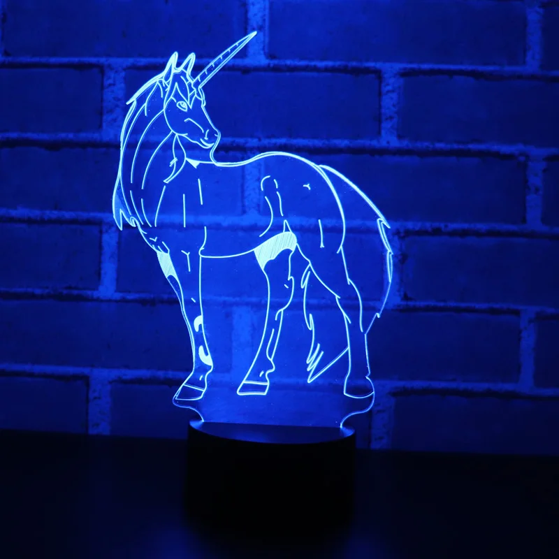 

3D LED Night Light Graceful Unicorn with 7 Colors Light for Home Decoration Lamp Amazing Visualization Optical Illusion Awesome