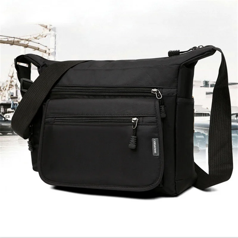 

New Men Shoulder Bag Water Resistant Oxford Cloth Business Bag Large Capacity Diagonal Bag With Water Bag Mens Cross Body Bag